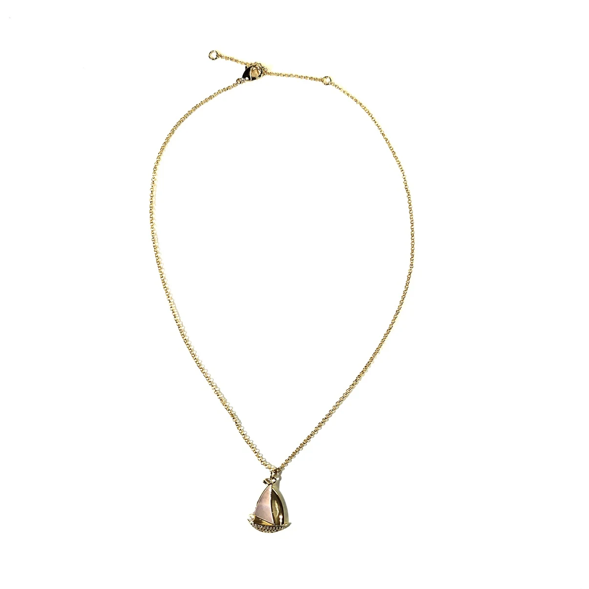 Gold sailboat pendant necklace, ipanda
