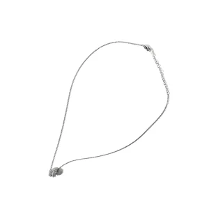 Cubic zirconia barrel pendant necklace in silver, ipanda